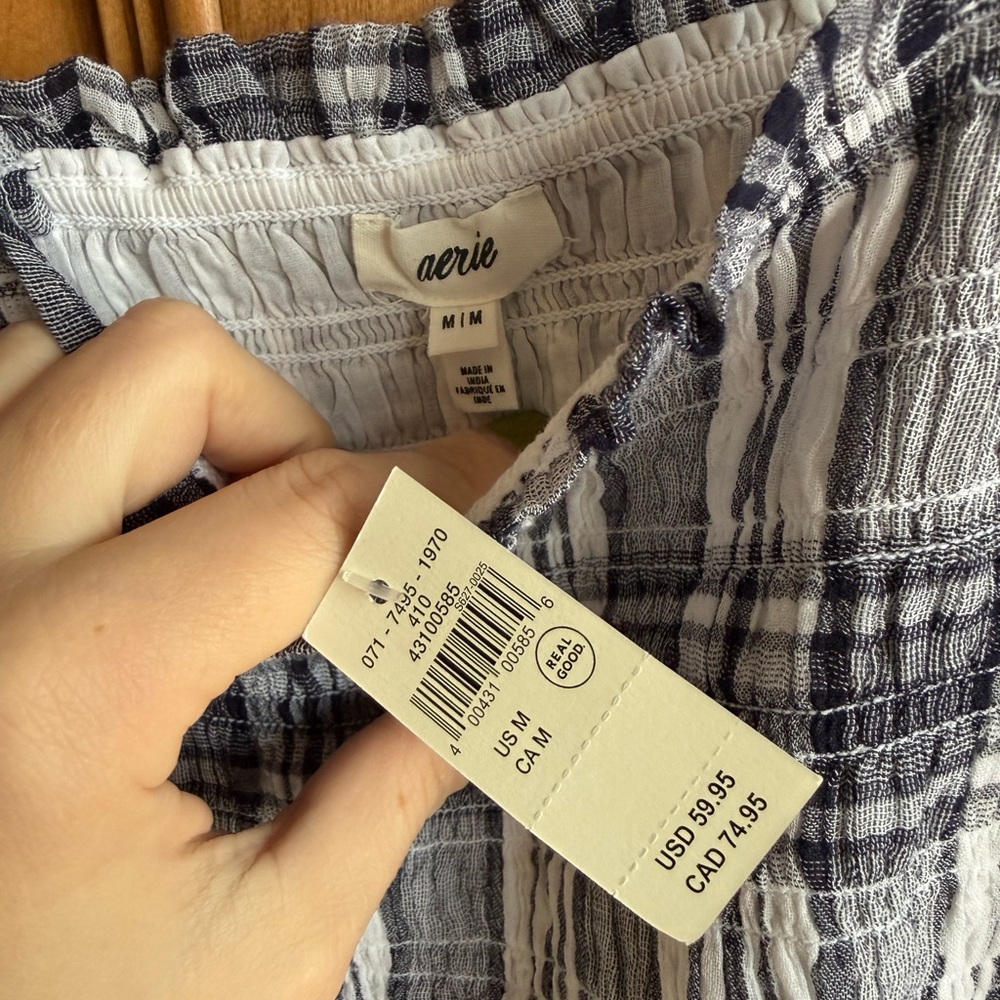 ☀️Aerie/American Eagle Plaid Handkerchief Sleeveless Dress NWT - Picture 2 of 7